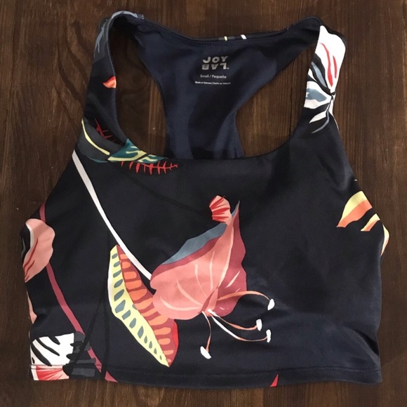 JoyLab Tropical Print Longline Sports Bra | Size Small - Picture 4 of 6